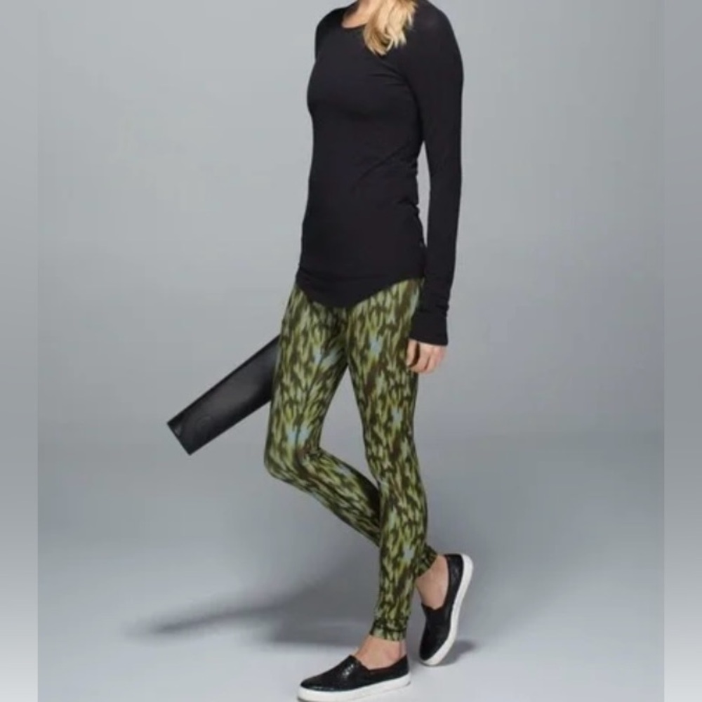 Green Patterned Lululemon Athletica Leggings